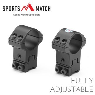 Sportsmatch Double Clamp 1" Scope Fully Adjustable Dovetail 9-11mm Mounts - ATP65