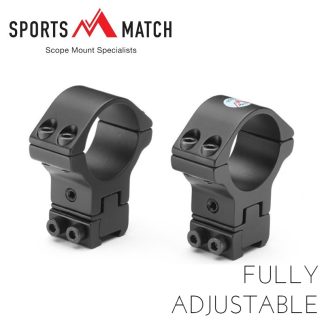 Sportsmatch Double Clamp 30mm Scope Fully Adjustable Dovetail 9-11mm Mounts - ATP66
