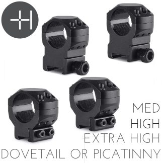 Hawke Triple Clamp Tactical Ring Mounts 1" Tube - Dovetail or Weaver / Picatinny